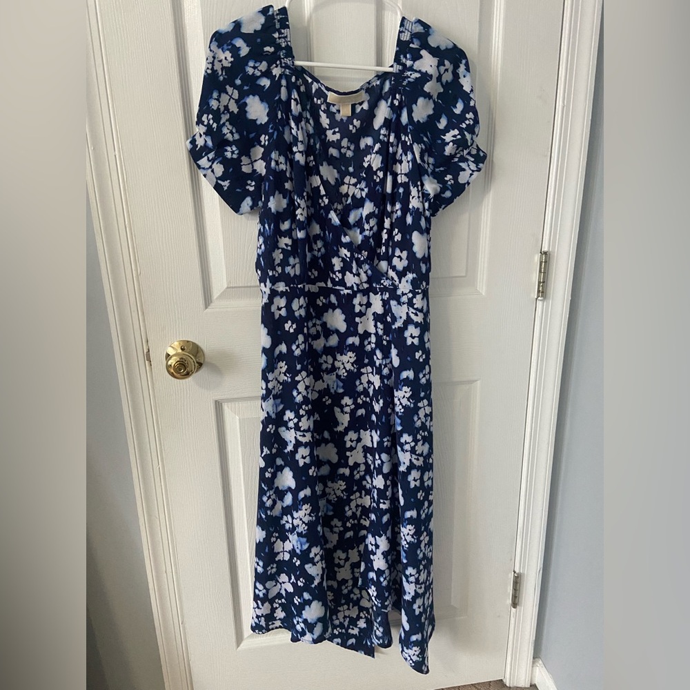 Michael Kors Blue and White Floral Dress